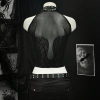 Twill Lace Seductive Bare-Butt Lingerie Top - Sexy Pure-Delight Gothic Punk Crop Vest thumbnail