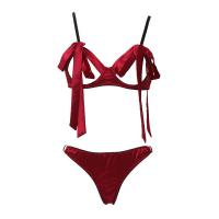 Valentine's Day Sexy Bow-Tie Thong Set with Open-Crotch Design - New Year Lingerie Outfit for Seduction thumbnail
