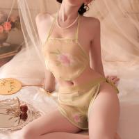 Vintage Chinese-Style Busty-Look Belly Dance Bodice Set - Sexy No-Remove Lingerie for Women thumbnail