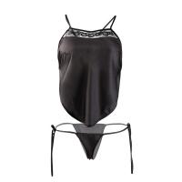 Vintage Chinese-Inspired Lace Belly Band Sleepwear – Sexy Embroidered Necktie Chemise Lingerie Set thumbnail