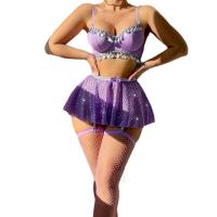 Vintage Chinese-Inspired Lingerie Set - Sheer Mesh Hanfu Sleepwear with Lace Bodice & Silk-Like Robe thumbnail