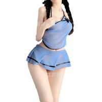 Vintage Chinese-Inspired Lingerie Set – Sheer Silk-Blend Cheongsam-Style Nightwear with Side-Slit Skirt & Embroidered Do thumbnail