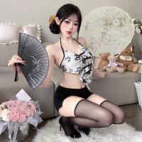 Vintage Chinese-Style Sheer Women's Cheongsam Dress with Halter Neck & Bodycon Fit thumbnail