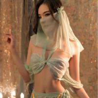 Vintage-Inspired Lace Butterfly Tie-Up Sensual Sleepwear Set - Chinese Hanfu Style Erotic Nightgown with Sheer Panels thumbnail