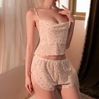 Women's Floral Lace Cami & Shorts Set - Sexy Sheer Split Sleepwear, Pure Allure Lounge Outfit thumbnail