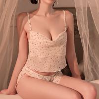 Women's Floral Lace Cami & Shorts Set - Sexy Sheer Split Sleepwear, Pure Allure Lounge Outfit thumbnail