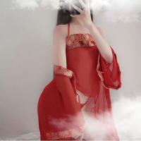 Women's Lace Bodice Lingerie Set - Vintage Bridal Sheer Retro Sleepwear Outfit thumbnail