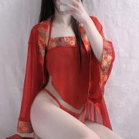 Women's Lace Bodice Lingerie Set - Vintage Bridal Sheer Retro Sleepwear Outfit thumbnail