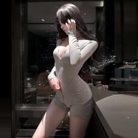 Women's Seductive Lace Bodysuit Outfit - Sexy Outdoor Yoga & Date Wear, Seamless Slim-Fit One-Piece thumbnail