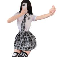 Women's Seductive Lingerie Set - Schoolgirl Costume Outfit, Pure & Tempting Short Skirt, College-Themed Role Play Ensemb thumbnail