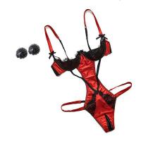 Women's Sexy Lace Bodysuit with Open Crotch & Sheer Bust - Plus Size Tight-Fit Sleepwear Set thumbnail