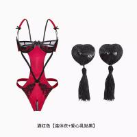 Women's Sexy Lace Bodysuit with Open Crotch & Sheer Bust - Plus Size Tight-Fit Sleepwear Set thumbnail