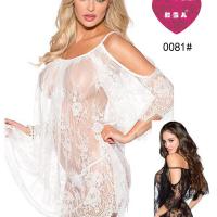 Women's Sexy Lace Sheer Nightgown - Elegant Transparent Mesh Sleep Dress for Adults thumbnail