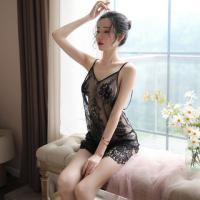 Women's Sexy Lace Sleep Dress Set - Embroidered Summer Sensual Nightwear, Adjustable Strap Nightgown thumbnail