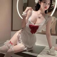 Women's Sexy Maid Costume Set - Pure & Tempting Lingerie Sleep Dress, Plus Size Erotic Uniform Outfit, One-Piece Dropshi thumbnail