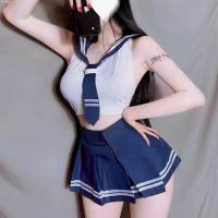Women's Sexy Role Play Student Outfit - JK Uniform Set with Sheer Stockings & Open-Crotch Design for Easy Wear thumbnail