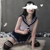 Women's Sexy Role Play Student Outfit - JK Uniform Set with Sheer Stockings & Open-Crotch Design for Easy Wear thumbnail