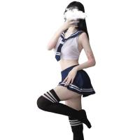 Women's Sexy Role Play Student Outfit - JK Uniform Set with Sheer Stockings & Open-Crotch Design for Easy Wear thumbnail