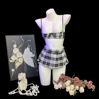 Women's Sexy School Uniform Lingerie Set - Cute Pure-Temptation JK Style Bedroom Outfit with Sheer Top & Skirt thumbnail