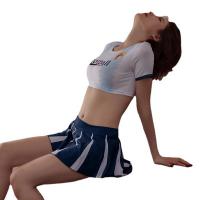 Women's Sexy Sporty Costume Set - Football Babe & Student Cosplay Uniform Outfit for Passionate Play thumbnail