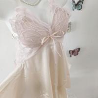 Women's Summer Ice Silk Sleep Dress with Bow & Backless Cutout - Sexy Lounge Set thumbnail