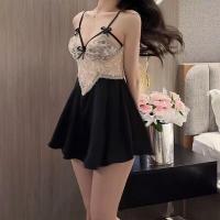 Women's Summer Lace Cami Set - French-Inspired Sheer Bodysuit with Bow Detail, Busty-Friendly & Pure Allure thumbnail
