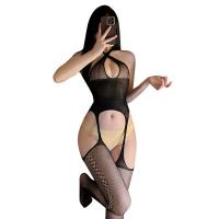 Women's Vintage Lace Mesh Bodystocking - Sheer Floral Embroidered Full-Body Net Stocking, Seductive & Stretchy thumbnail