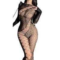Wuli Rabbit Irregular Mesh Sheer Leopard Bodysuit - Sensual Backless Lace-Up Pure-Yu Lingerie thumbnail