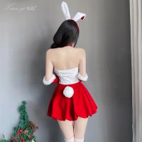 Xianyi Christmas Bunny Girl Costume - Sexy Mesh Bodysuit Dress for Nightclub & New Year Cosplay thumbnail