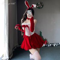 Xianyi Christmas Bunny Girl Costume - Sexy Mesh Bodysuit Dress for Nightclub & New Year Cosplay thumbnail