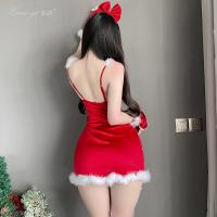 Xianyi Christmas Lingerie Set - QQNY Uniform Style Sensual Open-Crotch Naughty Outfit for Women, Festive Sexy Nightwear thumbnail