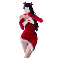Xianyi Sexy Lace Crop Top Dress Set - New Year & Christmas Slim-Fit Sleepwear Outfit for Women thumbnail