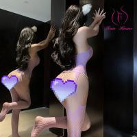 Xunhuan Sexy Bodysuit Set - Pure Temptation Lingerie Outfit with Open-Crotch Design, One-Piece Erotic Costume thumbnail