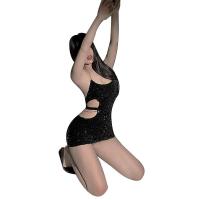 Glowy Sexy Y2K Halter Crop Top & Cut-Out Bodycon Mini Skirt Set for Nightclub Outfits thumbnail