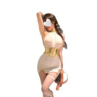 Yaqin Female Lingerie Set - Busty Illusion Sheer Mesh Bodycon Costume for Small Busts, Pure Temptation Outfit thumbnail