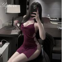Yaqin Nu Lingerie Set for Small Bust - Seductive Low-Cut High-Slit Sleep Dress & Matching Lounge Set thumbnail