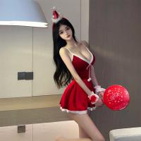 New Year Christmas Costume Lingerie Dress - Sexy V-Neck Strapless Bodysuit for Small Bust thumbnail
