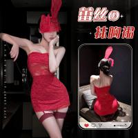 New Year Eve Lingerie Dress - Red Lace Corset Mini Dress, Sexy Bodycon Party Outfit for Women thumbnail