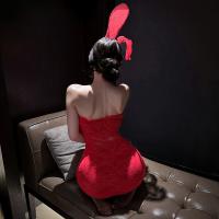 New Year Eve Lingerie Dress - Red Lace Corset Mini Dress, Sexy Bodycon Party Outfit for Women thumbnail