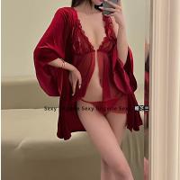 New Year Red Sexy Lingerie Set - Holiday Costume Bathrobe Sleep Dress for Women, Festive & Alluring thumbnail