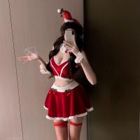 New Year Sexy Lingerie Set - Cherry-Themed Pure & Tempting Split Costume for Live Streamers thumbnail