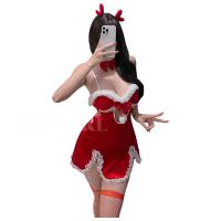New Year Sexy Lingerie Set - Irregular Strap Nightgown & Christmas Passion Outfit for Women, Wholesale Available thumbnail