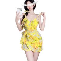 Yellow Seductive Lace Bodysuit Set - Sexy Midnight Temptation Outfit for Women thumbnail