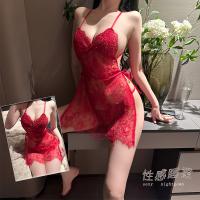 Yeyu Lace Babydoll Nightgown - Sexy Sheer Strap Dress with Ties, Elegant Lingerie Set for Women thumbnail
