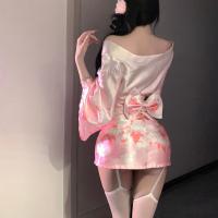 Yingqing Deep V Lingerie Set - Anime-Inspired Kimono Style Seductive Open-Front Costume thumbnail