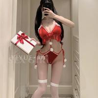 Yiyue Red Christmas Sexy Bodysuit - Festive Holiday Lingerie & No-Remove Sleepwear Outfit thumbnail