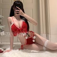 Yiyue Red Christmas Sexy Bodysuit - Festive Holiday Lingerie & No-Remove Sleepwear Outfit thumbnail