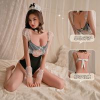 YueDie Lace Ruffled Chef & Maid Costume - Sexy Tight-Fit Bodysuit with Corset-Style Shaping thumbnail