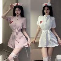 YueDie Sexy Nurse Costume Set - Deep V Lingerie Outfit for Role Play & Adult Fun thumbnail