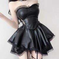 Genuine Yun Sensual Lingerie Dress for Women – Sexy Side-Cut Lace Bodysuit with Tied Waist & Mesh Detail thumbnail